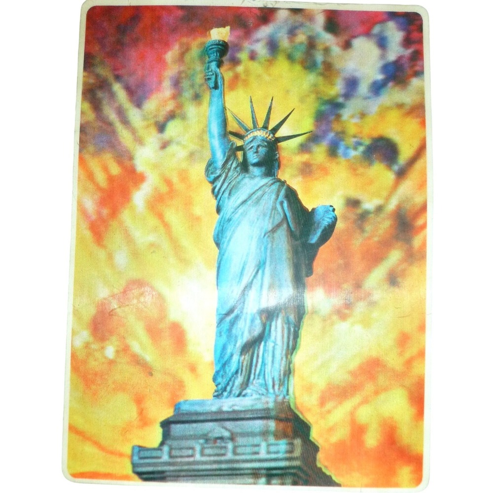 Vintage Statue of Liberty 3-D Xograph Postcard New York City Manhattan Post Card